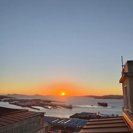 Atico 360º En El Centro De Con Terraza Y Vistas A Cies شقة فيجو